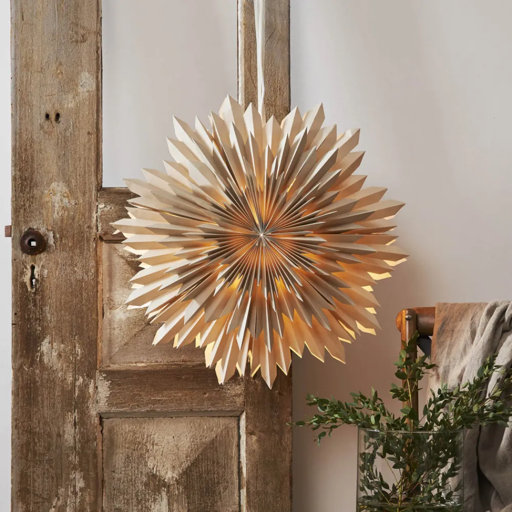 STAR TRADING Dekostjerne Ice, papir, uten fatning, beige Best