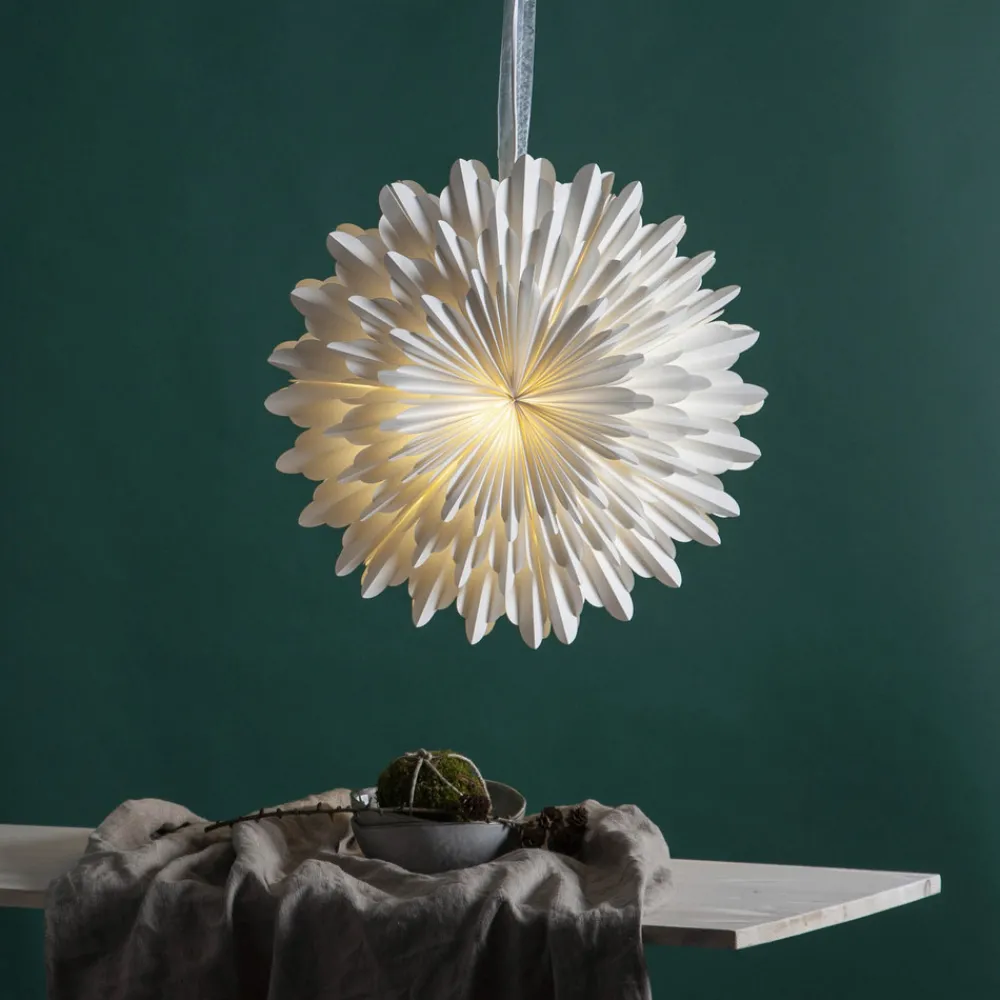 STAR TRADING Dekostjerne Snow, papir uten fatning Ø 50 cm hvit New