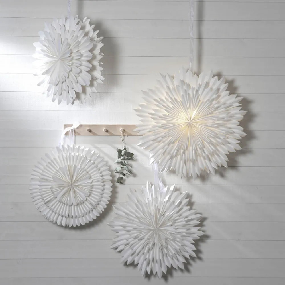 STAR TRADING Dekostjerne Snow, papir uten fatning Ø 50 cm hvit New