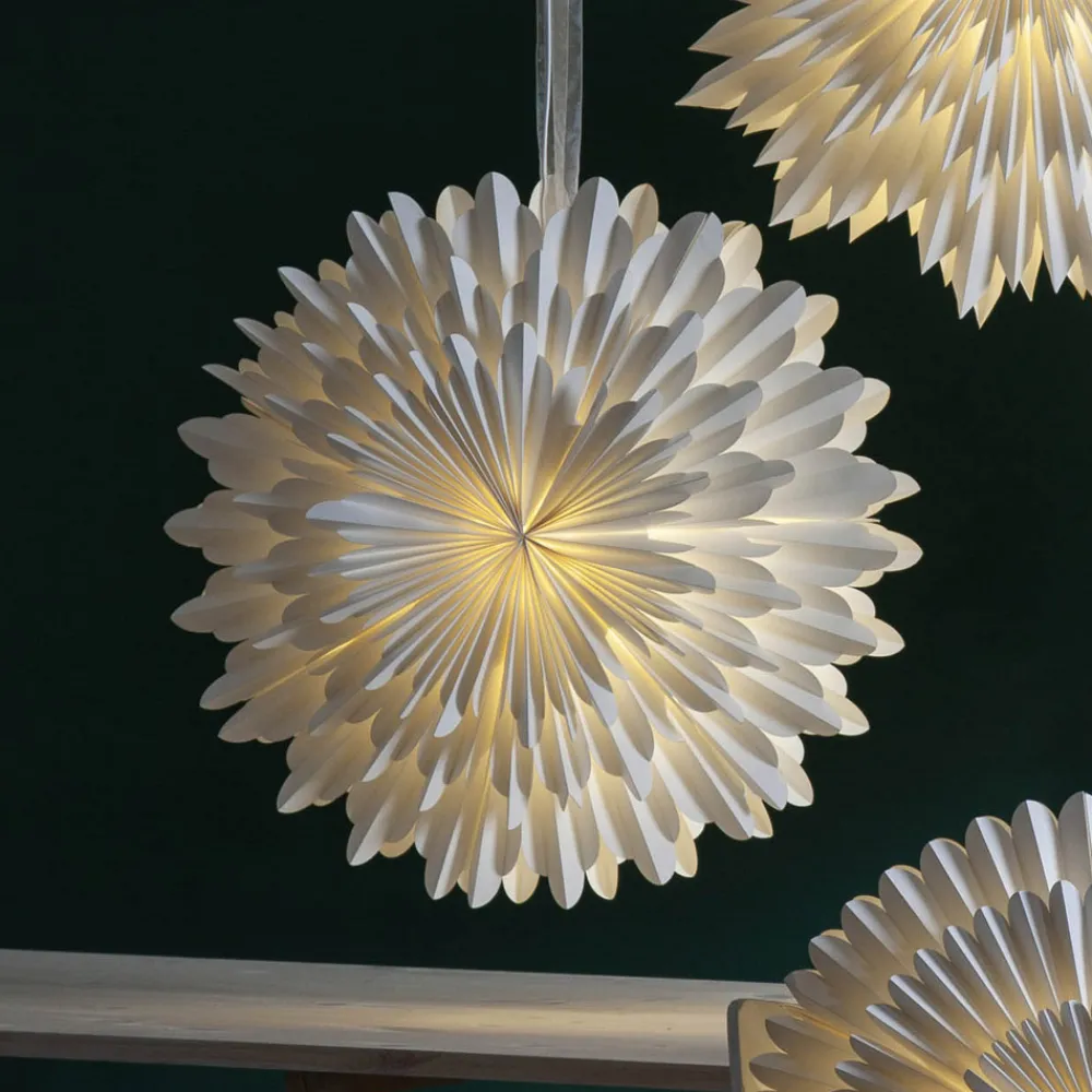 STAR TRADING Dekostjerne Snow, papir uten fatning Ø 50 cm hvit New