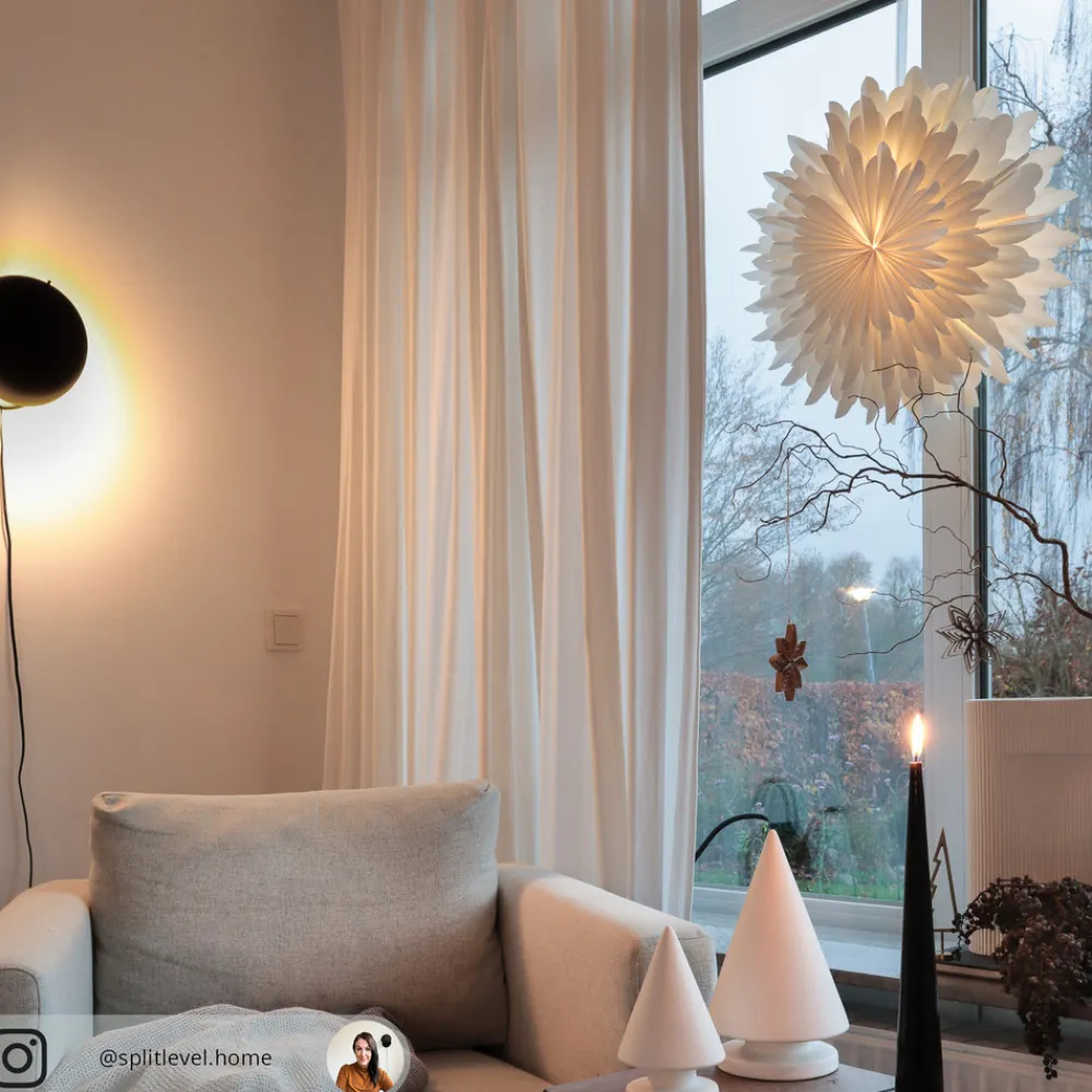 STAR TRADING Dekostjerne Snow, papir uten fatning Ø 50 cm hvit New