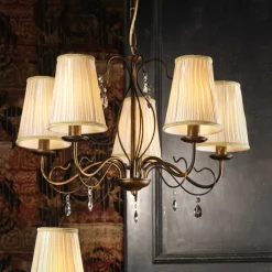 ONLI Delia lysekrone, bronsefarget, 5 lyskilder, Ø 68 cm Clearance