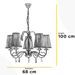 ONLI Delia lysekrone, bronsefarget, 5 lyskilder, Ø 68 cm Clearance