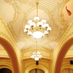 ORION Delia lysekrone, messingfarget Ø 100 cm, 16-lys, glass Best