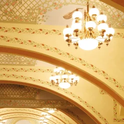 ORION Delia lysekrone, messingfarget Ø 100 cm, 16-lys, glass Best