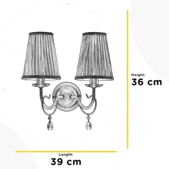 ONLI Delia vegglampe, bronsefarget, 2 lamper, bredde 25 cm| Vegglamper