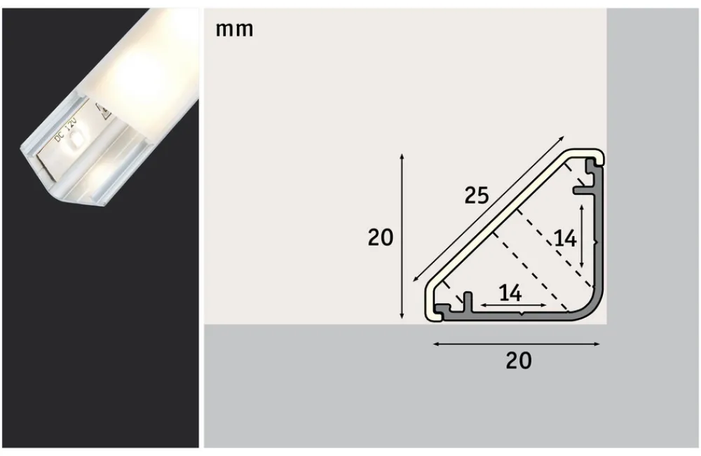 Paulmann Delta-Profil für Your LED Stripe-system, 1m Hot