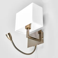 Searchlight Delvis satinert vegglampe Leda med LED-lys| Design- Og Hotellbelysning|Led-Innendørs