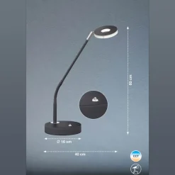 FISCHER & HONSEL Dent LED-bordlampe, dimbar, CCT, 6W, svart Outlet