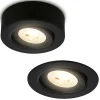 Briloner Desi innfellingslampe, svart, Ø9cm, av/på, 3000K| Downlights