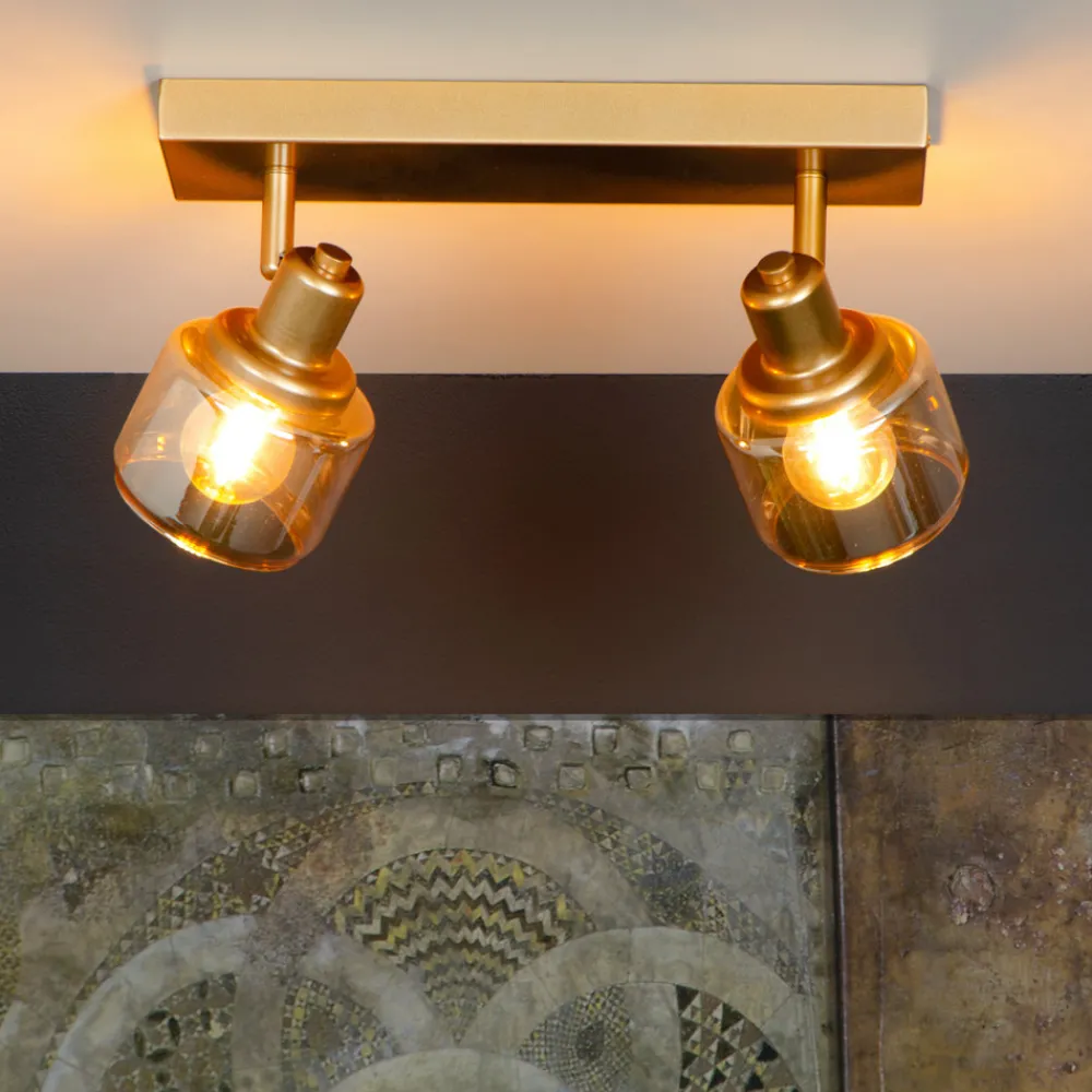 Lucide Downlight Bjorn, 2 lyskilder, gull/messing Clearance