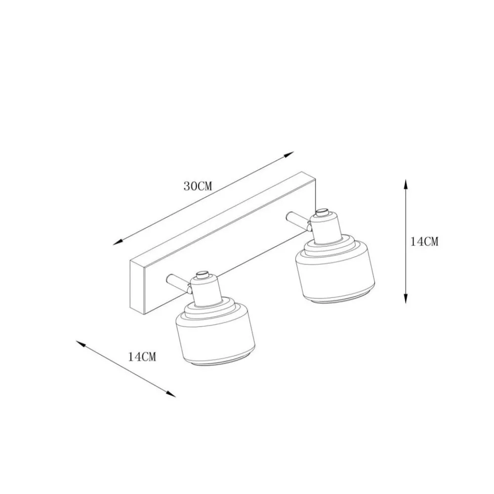 Lucide Downlight Bjorn, 2 lyskilder, gull/messing Clearance