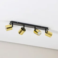 Luminex Downlight Demia, svart/messingfarget, 66 cm, GU10