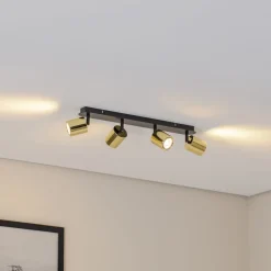 Luminex Downlight Demia, svart/messingfarget, 66 cm, GU10