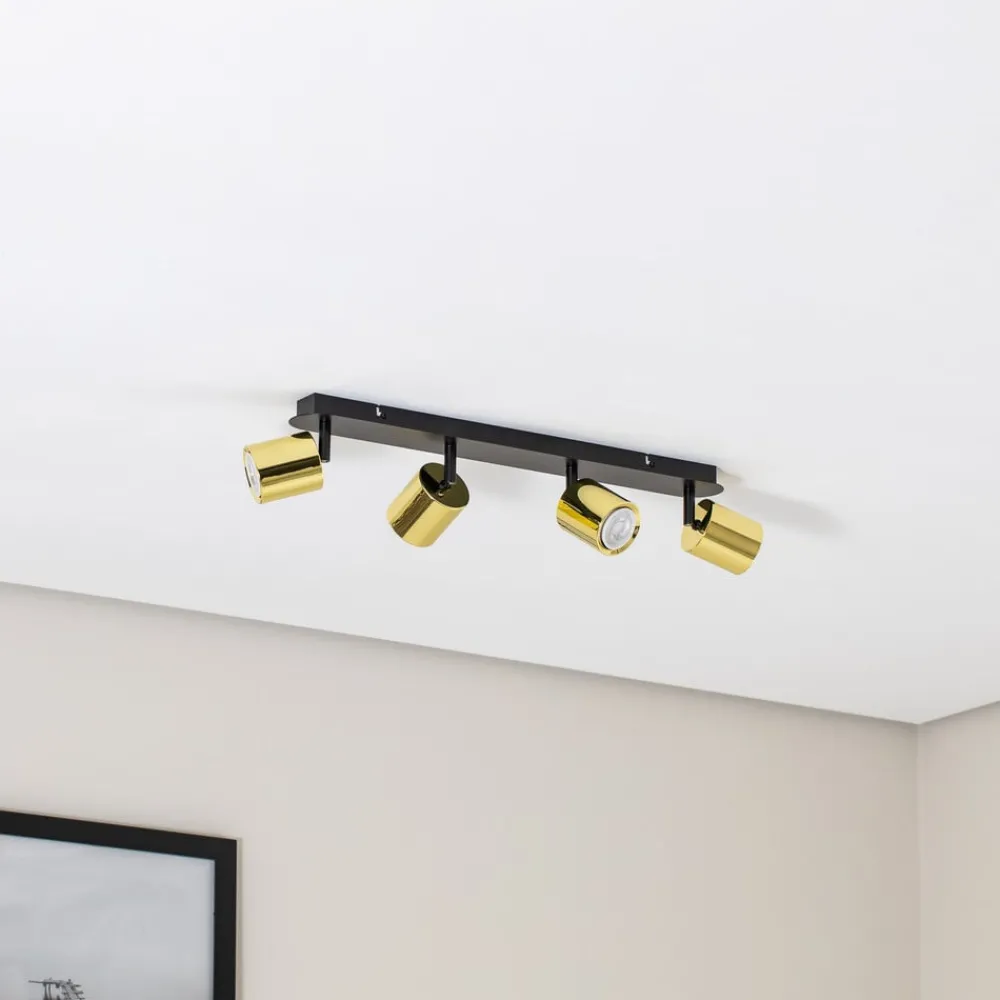 Luminex Downlight Demia, svart/messingfarget, 66 cm, GU10