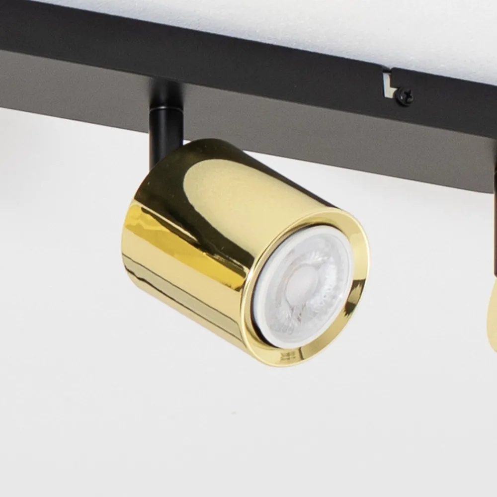 Luminex Downlight Demia, svart/messingfarget, 66 cm, GU10