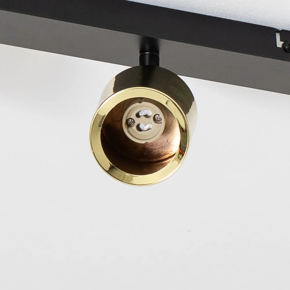 Luminex Downlight Demia, svart/messingfarget, 66 cm, GU10