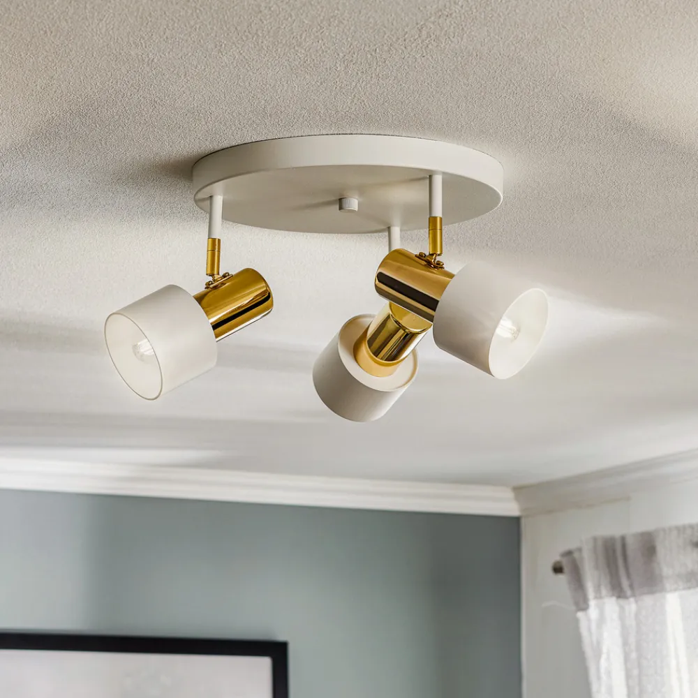 Argon Downlight Destin, 3 lyskilder, hvit/messing Outlet