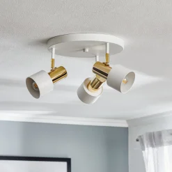 Argon Downlight Destin, 3 lyskilder, hvit/messing Outlet