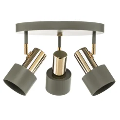 Argon Downlight Destin, 3 lyskilder grønn/messing| Spotter I Tak