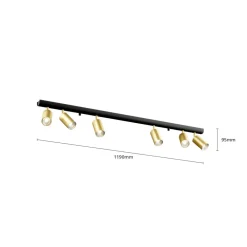 Nowodvorski Lighting Downlight Eye Spot 6 lyskilder, svart/messing Hot