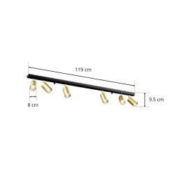 Nowodvorski Lighting Downlight Eye Spot 6 lyskilder, svart/messing Hot