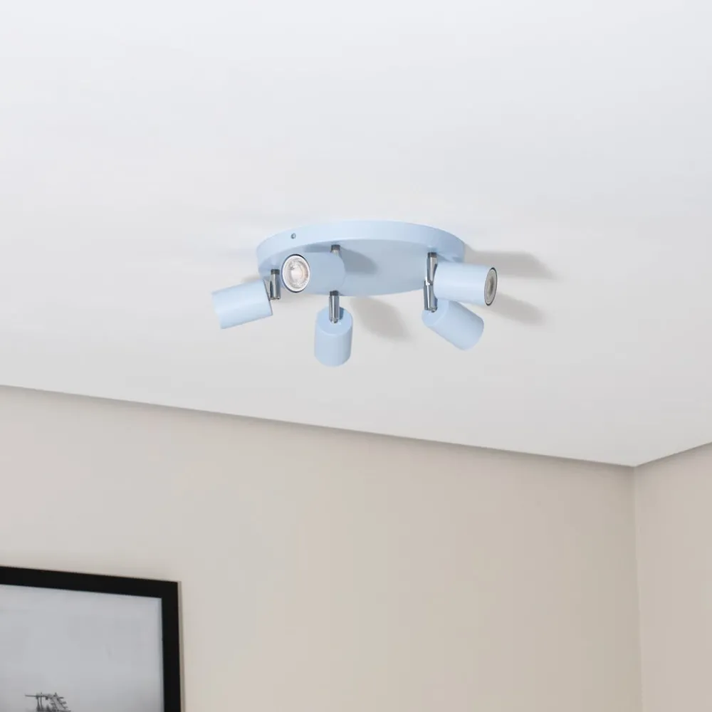 Luminex Downlight Fun, lyseblå, Ø 30 cm, justerbar, GU10| Spotter I Tak