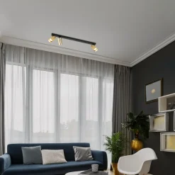 Milagro Lighting Downlight Hero, svart/gull, 3 lyskilder, 70 cm, metall Discount