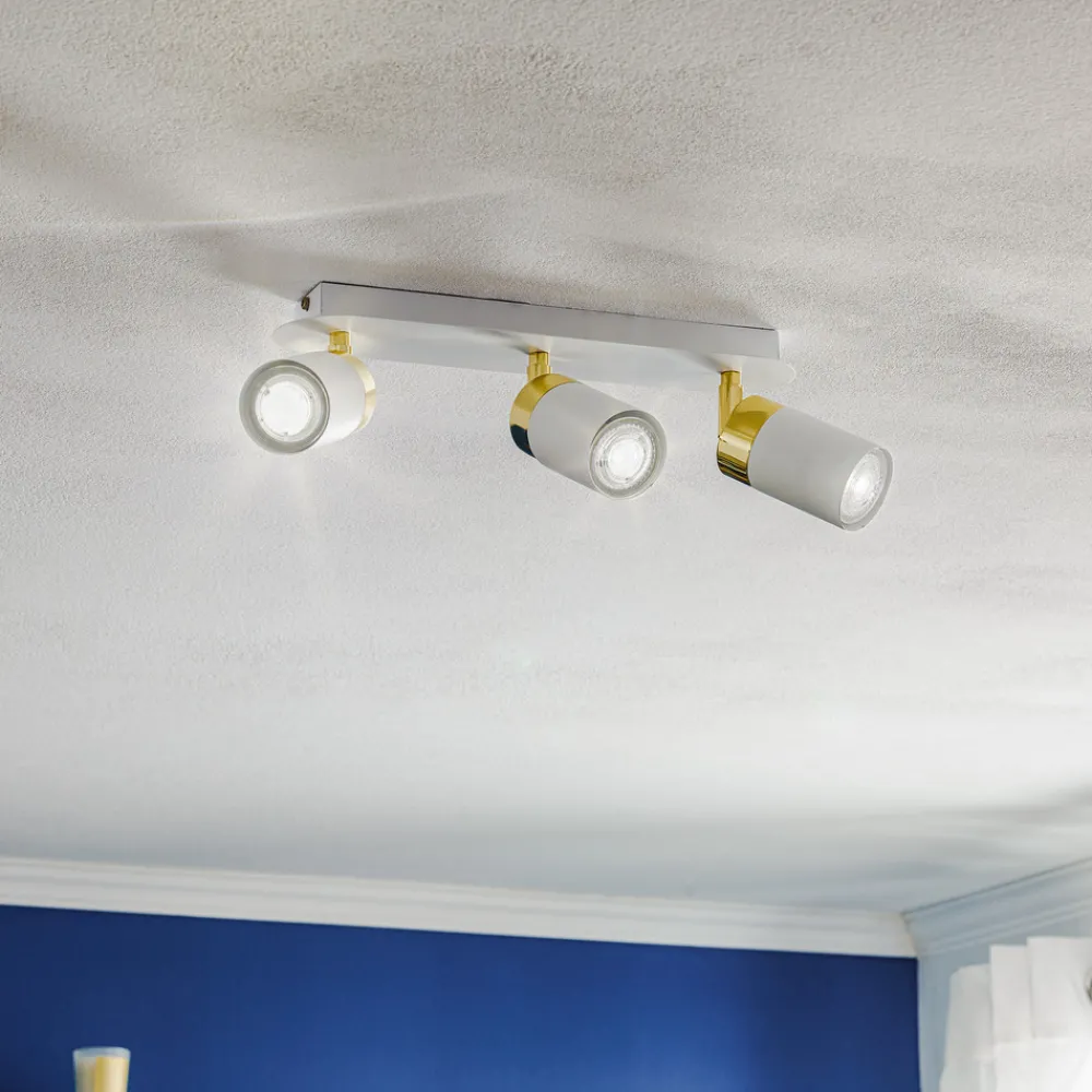 Eko-Light Downlight Joker, hvit/gull, 3 lyskilder Online