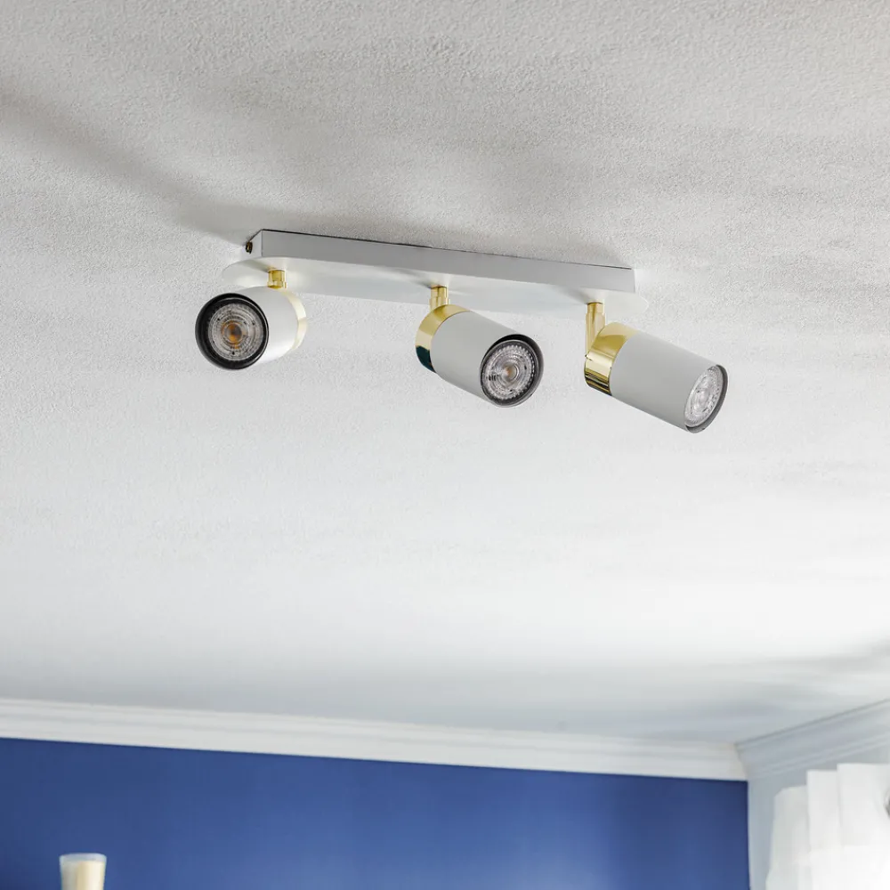 Eko-Light Downlight Joker, hvit/gull, 3 lyskilder Online