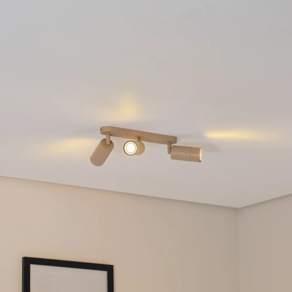 Luminex Downlight Link, beige, lengde 33 cm, 3 lyskilder, 3-flg.| Spotter I Tak