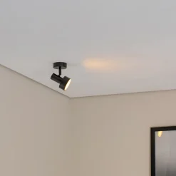 SIGMA Downlight Mona, 1 lyskilde, svart, bevegelig, stål