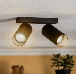 Nowodvorski Lighting Downlight Mono II svart/innvendig gull 2 lyskilder New