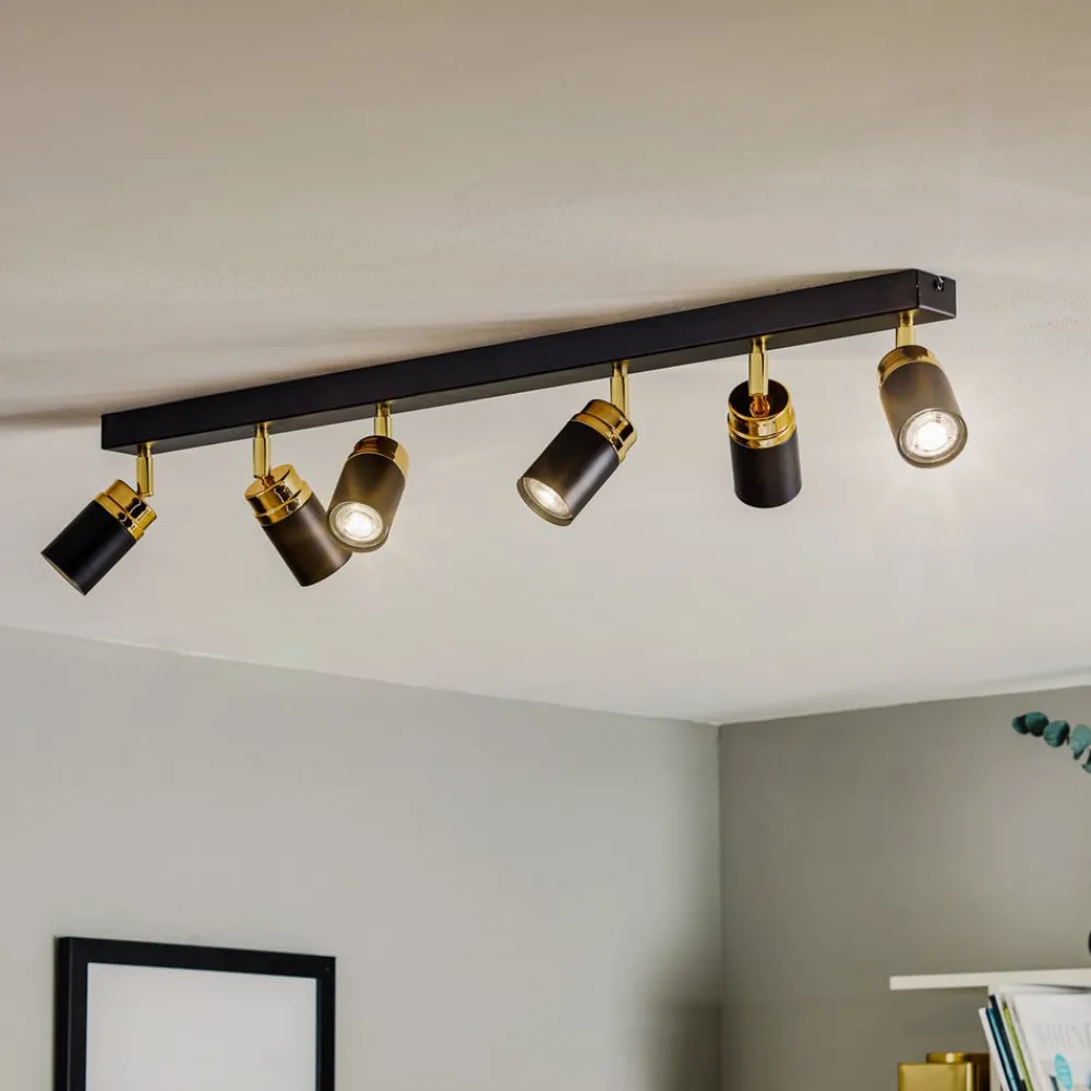 Luminex Downlight Reno, 6 lyskilder, svart/gull| Spotter I Tak