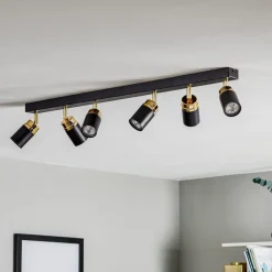 Luminex Downlight Reno, 6 lyskilder, svart/gull| Spotter I Tak