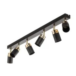 Luminex Downlight Reno, 6 lyskilder, svart/gull| Spotter I Tak