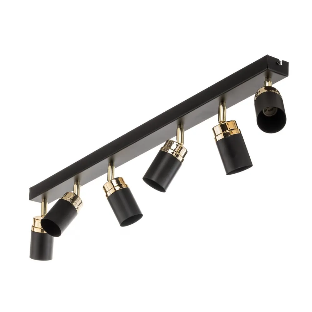 Luminex Downlight Reno, 6 lyskilder, svart/gull| Spotter I Tak