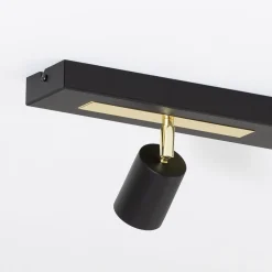 Luminex Downlight Rodez, svart/gull, lengde 80 cm, 3 lyskilder, IP50, 100 W, 1200 lm,| Spotter I Tak