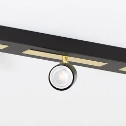 Luminex Downlight Rodez, svart/gull, lengde 80 cm, 3 lyskilder, IP50, 100 W, 1200 lm,| Spotter I Tak