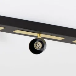 Luminex Downlight Rodez, svart/gull, lengde 80 cm, 3 lyskilder, IP50, 100 W, 1200 lm,| Spotter I Tak