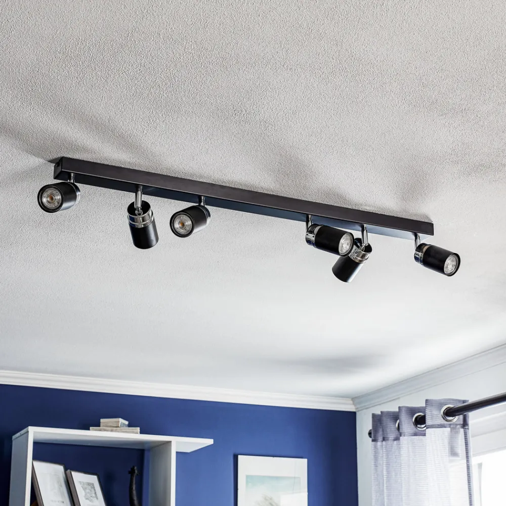 Luminex Downlight Rondo svart/krom, 6 lyskilder Outlet