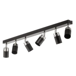 Luminex Downlight Rondo svart/krom, 6 lyskilder Outlet