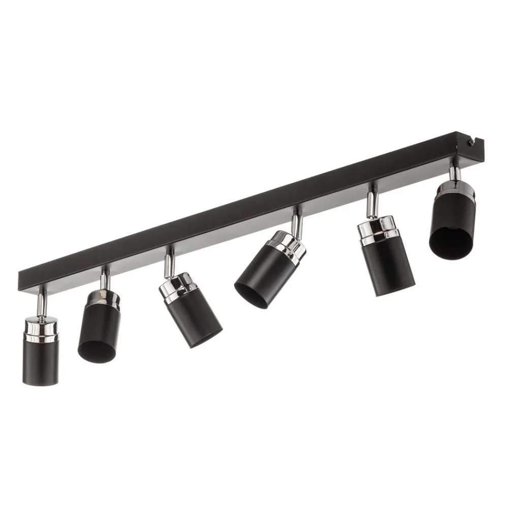 Luminex Downlight Rondo svart/krom, 6 lyskilder Outlet