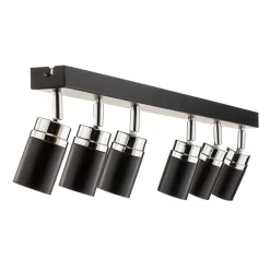 Luminex Downlight Rondo svart/krom, 6 lyskilder Outlet