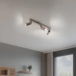 TK Lighting Downlight Top, justerbar, brun, 3 lyskilder, lineær| Spotter I Tak|Taklamper