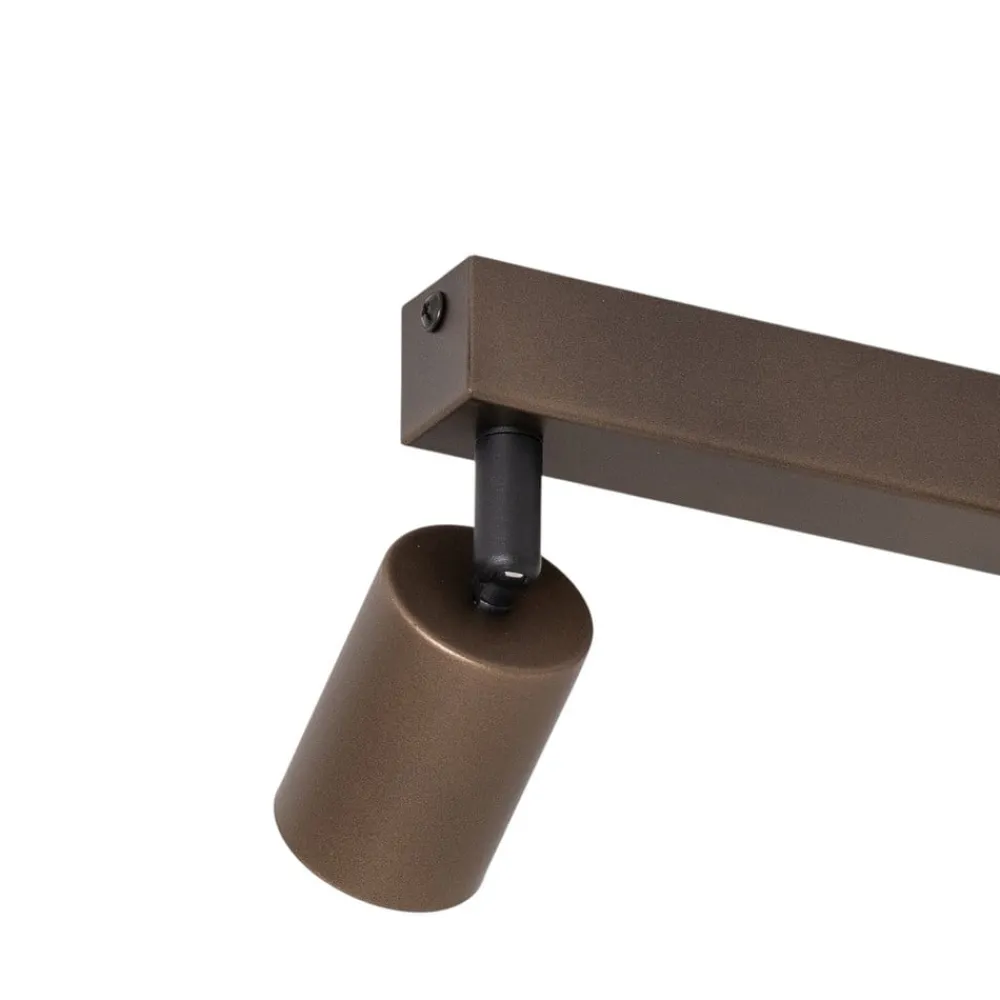 TK Lighting Downlight Top, justerbar, brun, 4 lyskilder, lineær New