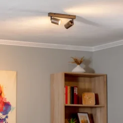 TK Lighting Downlight Top, justerbar, brun, 2 lyskilder, lineær| Spotter I Tak|Taklamper