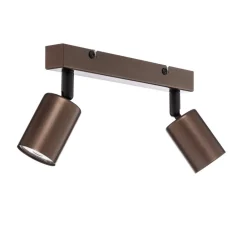 TK Lighting Downlight Top, justerbar, brun, 2 lyskilder, lineær| Spotter I Tak|Taklamper