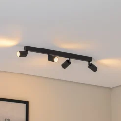 TK Lighting Downlight Top, svart, 83 cm, 4 lyskilder, metall, GU10| Spotter I Tak