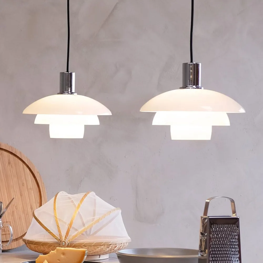 Dyberg Larsen Morph pendellampe, opal, Ø 28 cm, glass| Pendellamper